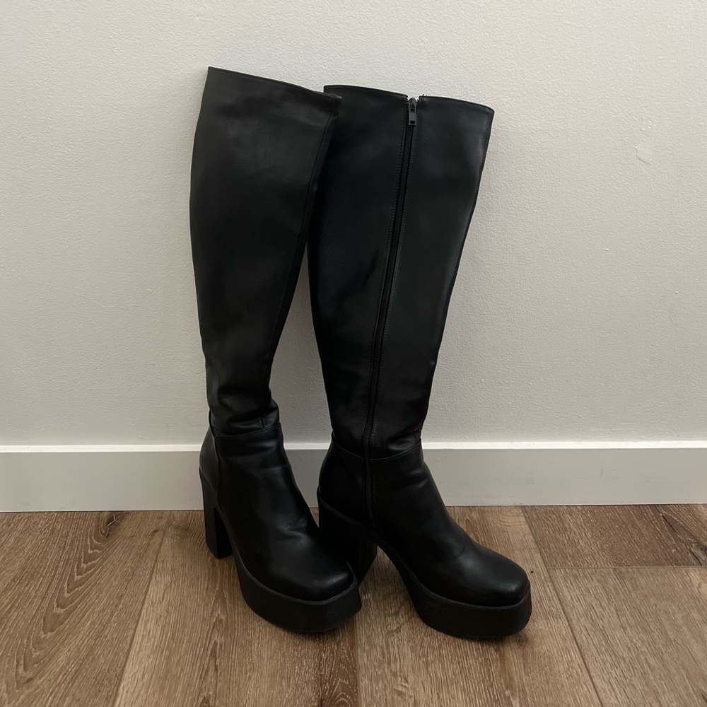 Black Knee High Boots